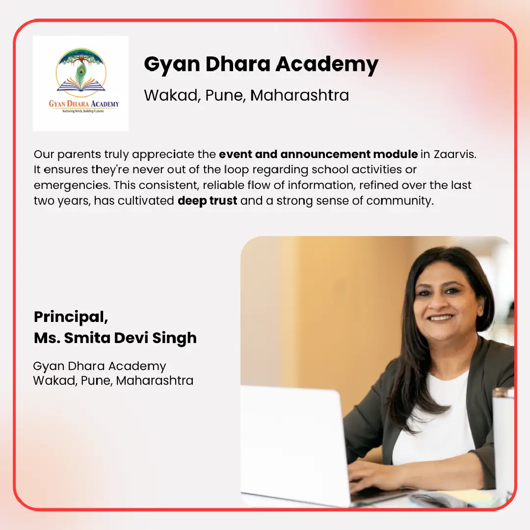 School Principal review image from Gyan Dhara Academy, Pune, Maharashtra